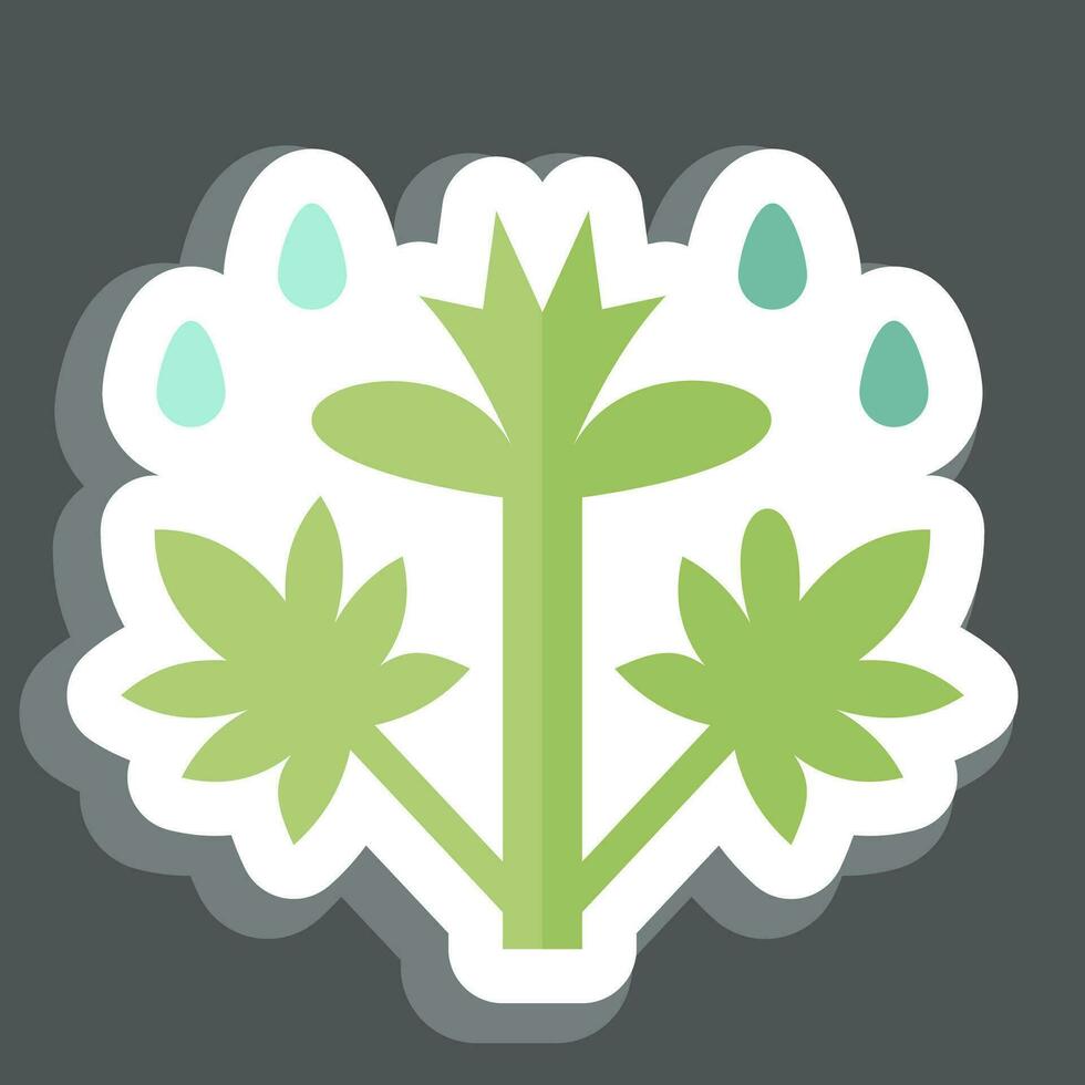 Aufkleber Krähe Cannabis. verbunden zu Cannabis Symbol. einfach Design editierbar. einfach Illustration vektor