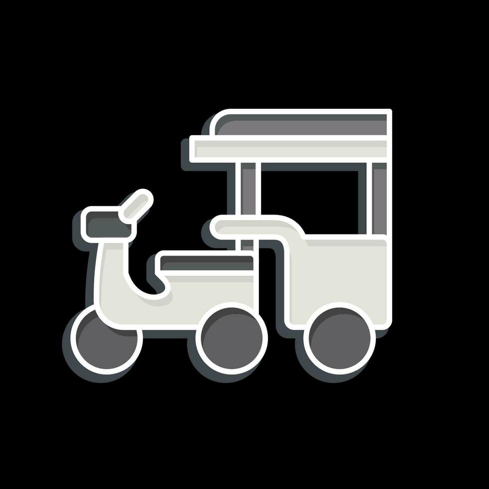 Symbol Tuk Tuk. verbunden zu Kambodscha Symbol. glänzend Stil. einfach Design editierbar. einfach Illustration vektor