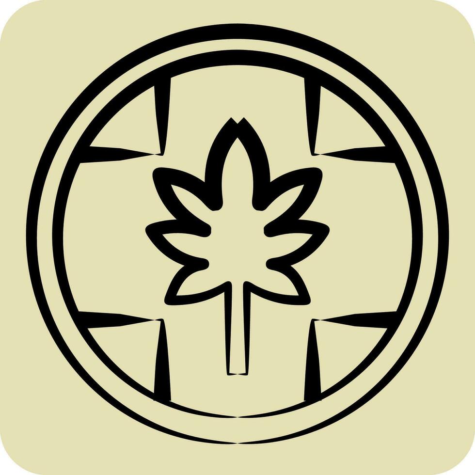 Symbol Etikette Cannabis Produkte. verbunden zu Cannabis Symbol. Hand gezeichnet Stil. einfach Design editierbar. einfach Illustration vektor