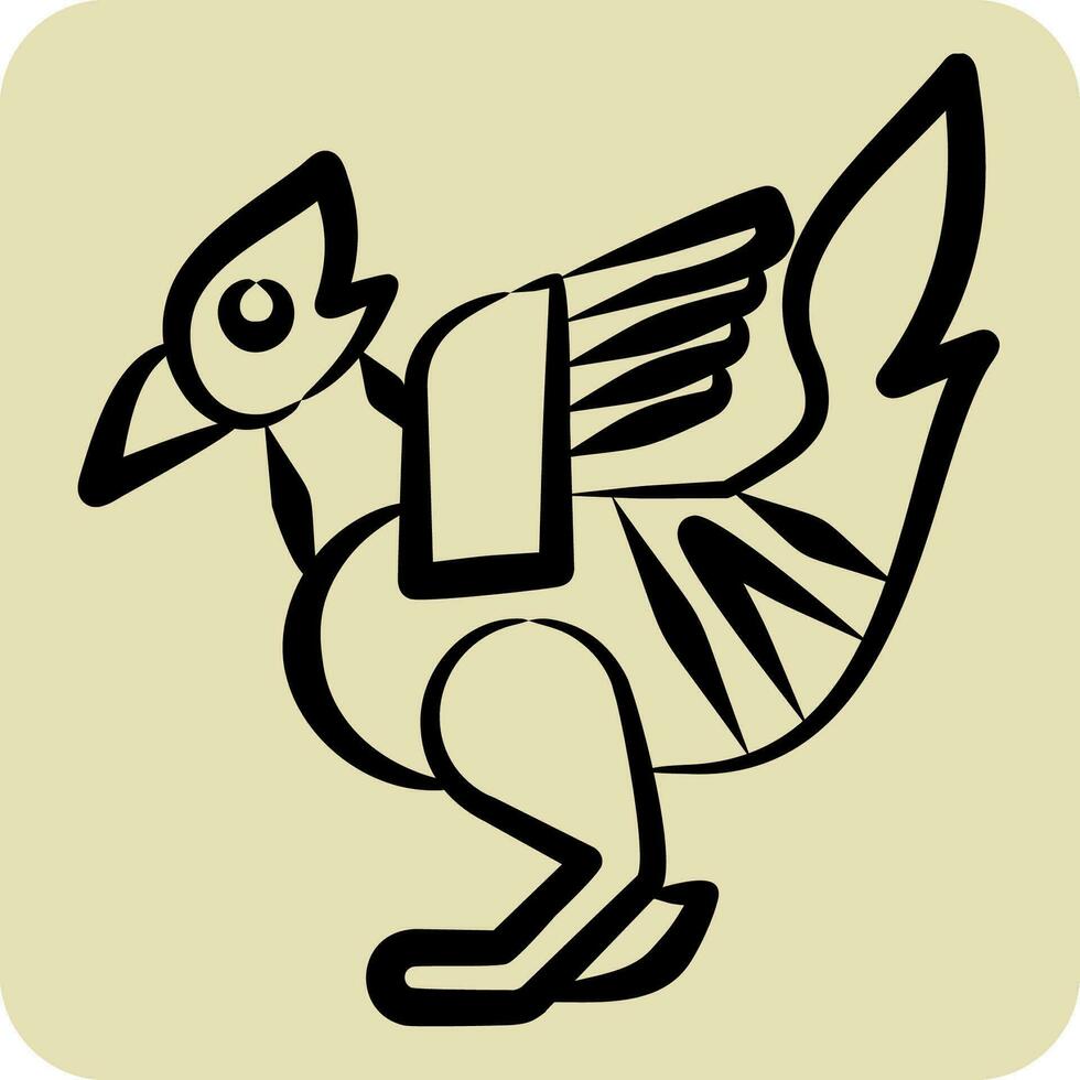ikon fågel statyer. relaterad till cambodia symbol. hand dragen stil. enkel design redigerbar. enkel illustration vektor