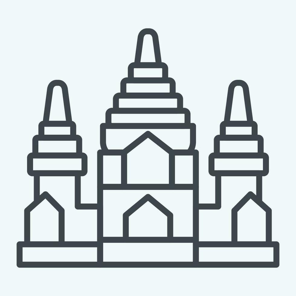 Symbol Angkor wat. verbunden zu Kambodscha Symbol. Linie Stil. einfach Design editierbar. einfach Illustration vektor