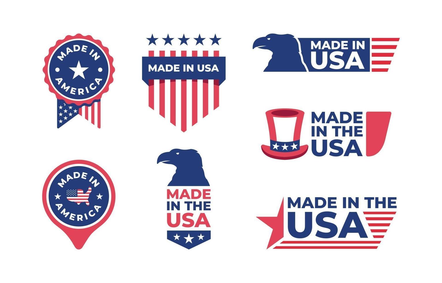 gjord i USA emblem logotyp samling vektor