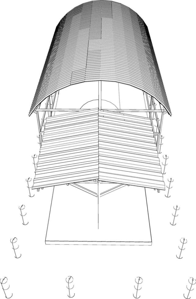 3d Illustration von industriell Gebäude vektor