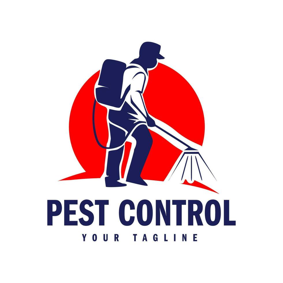 handgemalt Pest Steuerung Logo Design Vektor Illustration