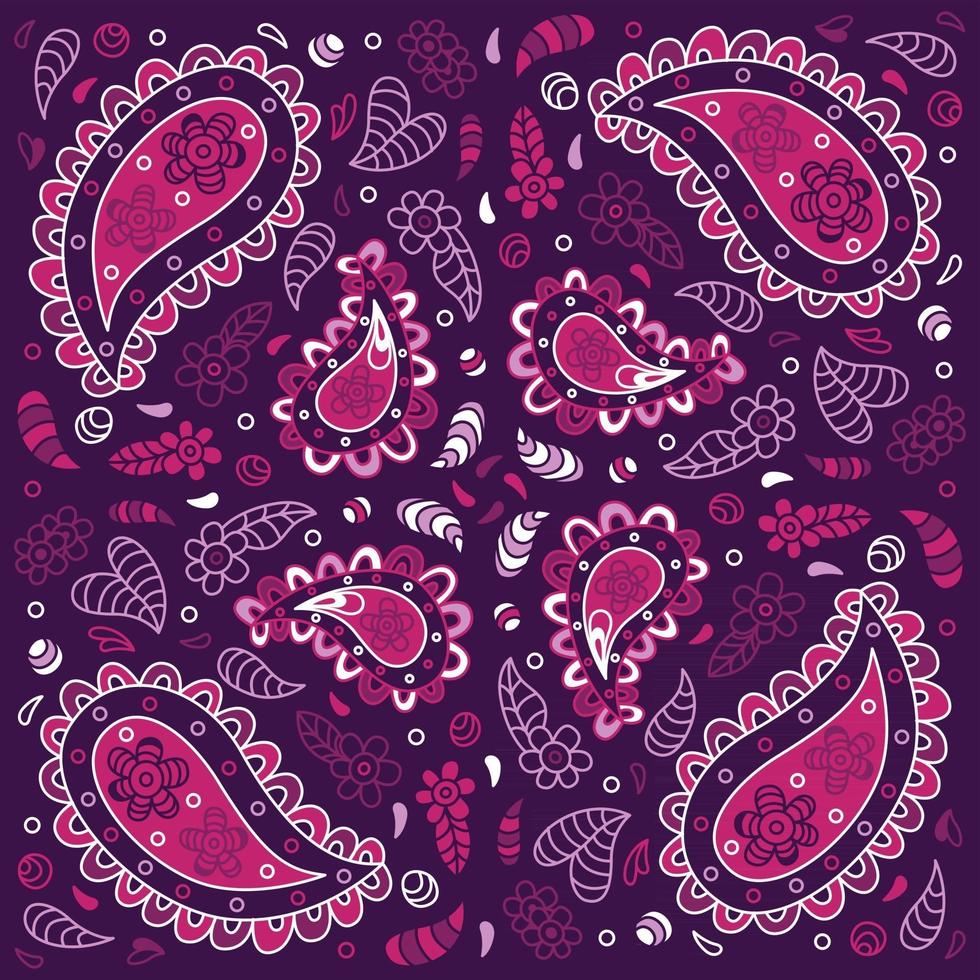 handgezeichnetes Paisley-Bandana-Muster vektor