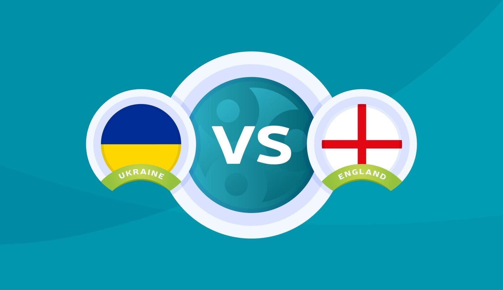 Ukraina vs England Match Vector Illustration Football 2020 Championship