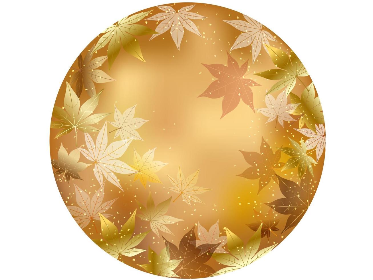 Gold Herbst Ahornblatt Vektor runden Hintergrund isoliert auf weißem Hintergrund.