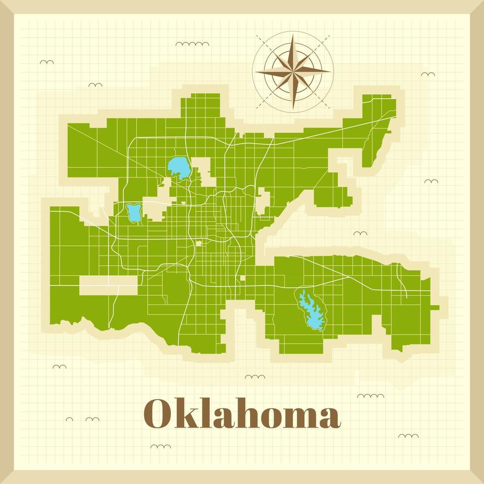 oklahoma stadskarta på papper vektor