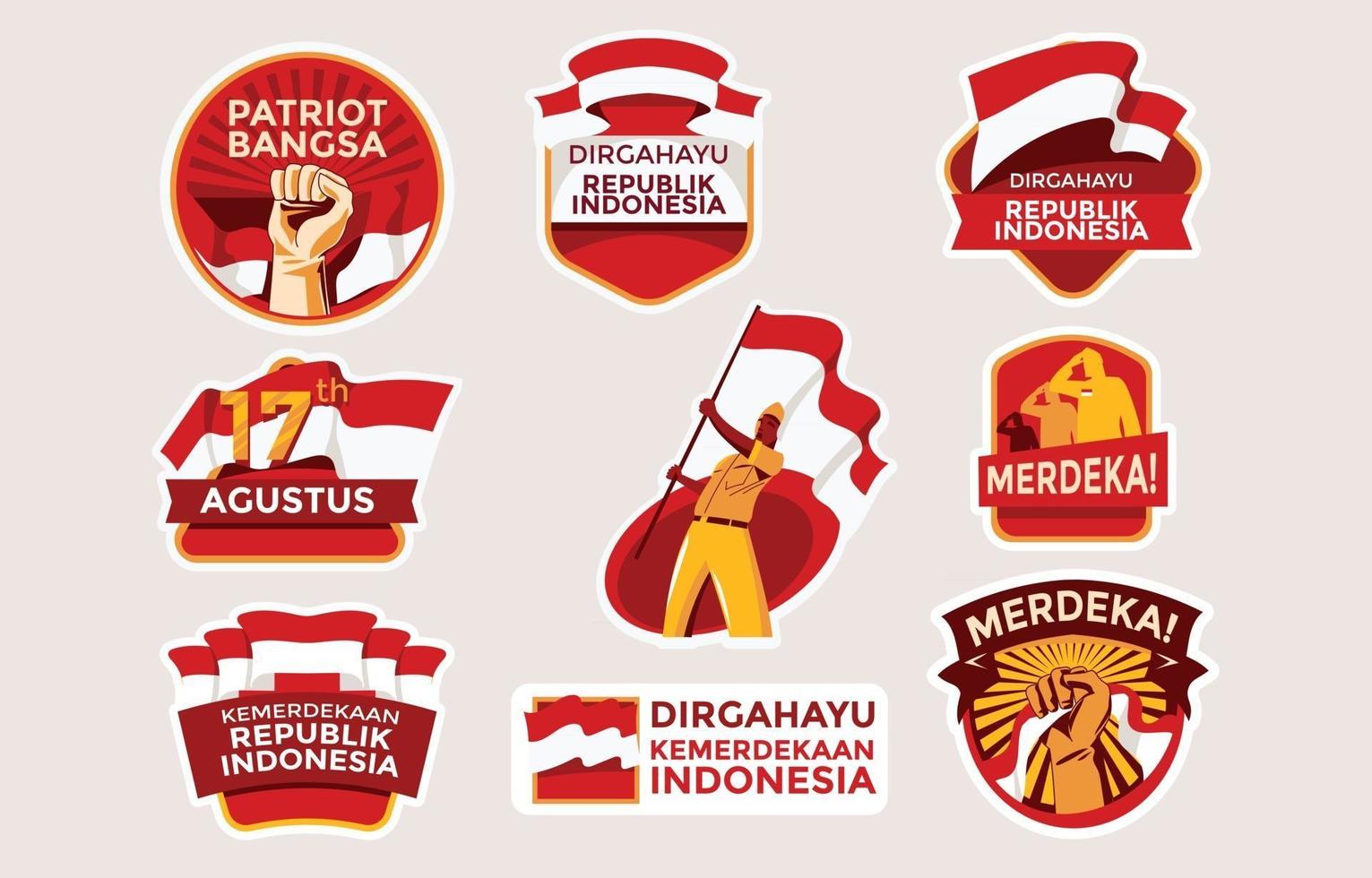 dirgahayu kemerdekaan Indonesien för självständighet Indonesiens emblem vektor