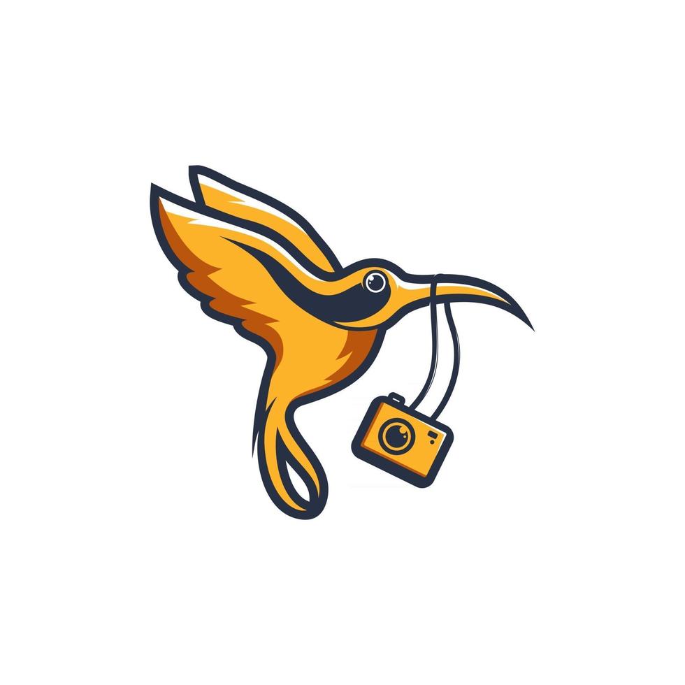 Vogelillustrations-Logo-Design mit Kamera vektor