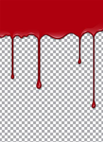 Blod eller jordgubbssirap eller Ketchup på transparent bakgrund. Vektor illustration