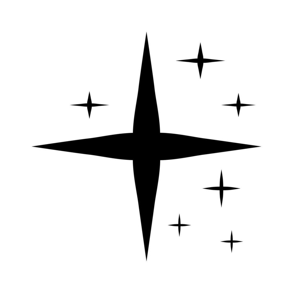 funkeln Stern, zwinkert Sterne. scheinen Symbol, sauber Star Symbol. isoliert auf Weiß Hintergrund. Vektor Illustration