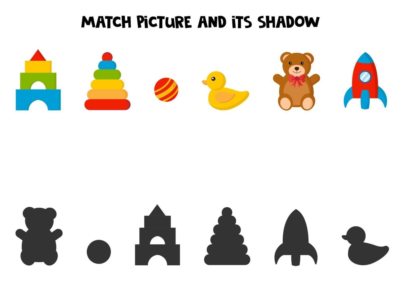 Match-Bild und seinen Schatten. vektor