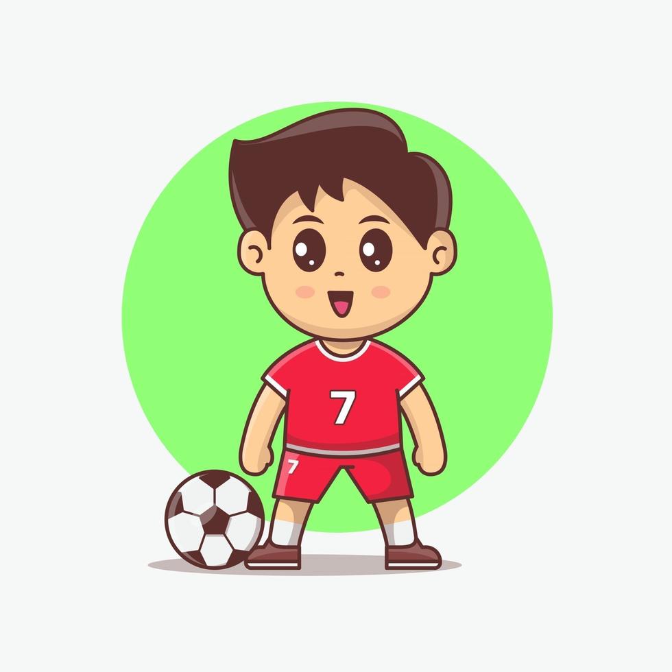 süße Fußballspieler kawaii Vektor-Illustration vektor