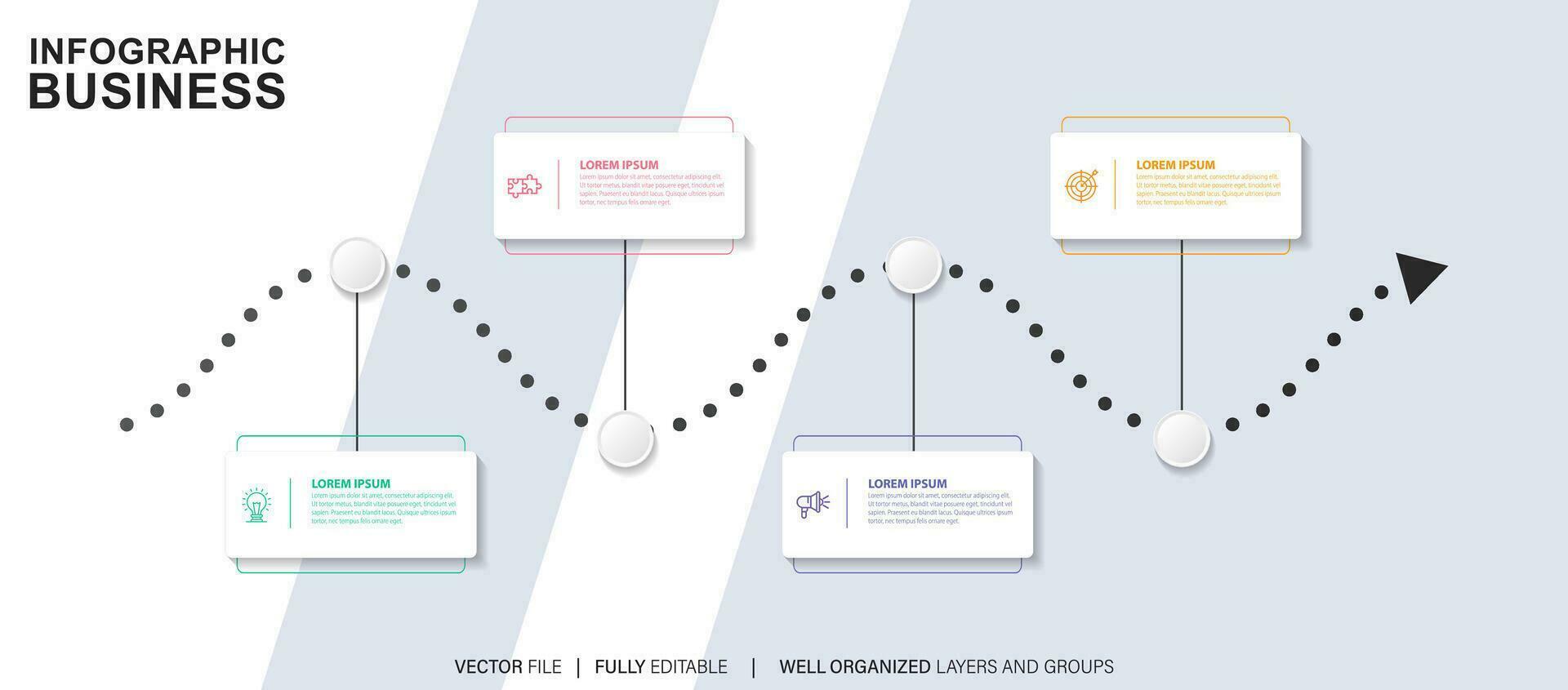 infographic tidslinje mall företag concept.vector kan vara Begagnade för arbetsflöde layout, diagram, siffra steg upp alternativ, webb design ,årlig Rapportera vektor