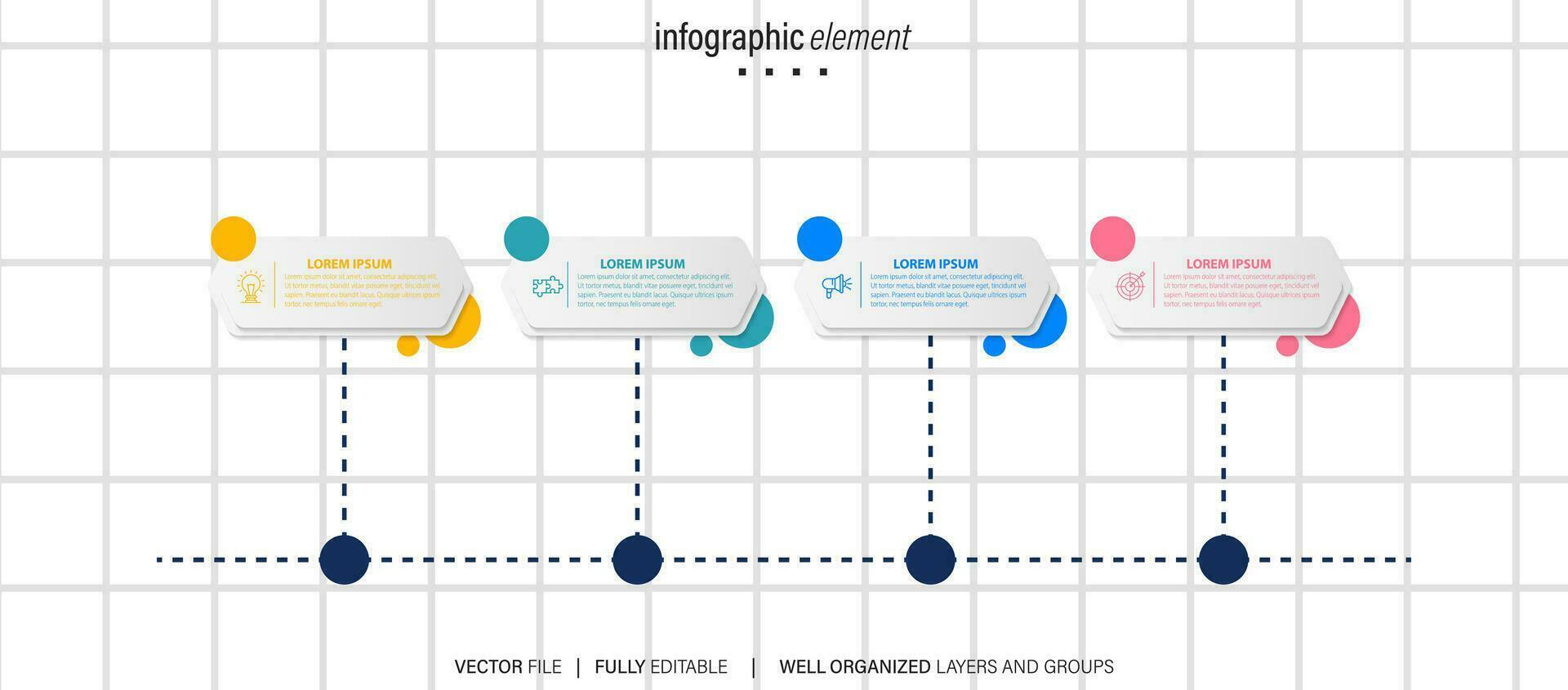 Geschäft Daten Visualisierung Zeitleiste Infografik Symbole entworfen zum abstrakt Hintergrund Vorlage Meilenstein Element modern Diagramm Prozess Technologie Digital Marketing Daten Präsentation Diagramm Vektor