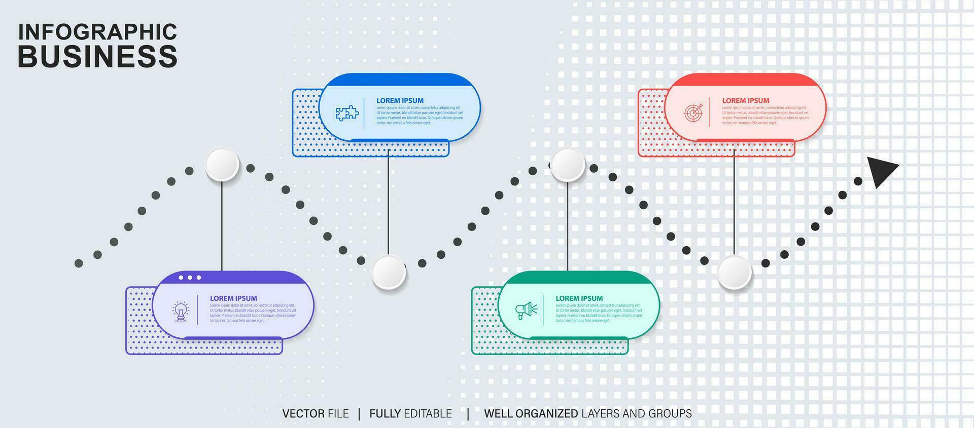 Geschäft Daten Visualisierung Zeitleiste Infografik Symbole entworfen zum abstrakt Hintergrund Vorlage Meilenstein Element modern Diagramm Prozess Technologie Digital Marketing Daten Präsentation Diagramm Vektor