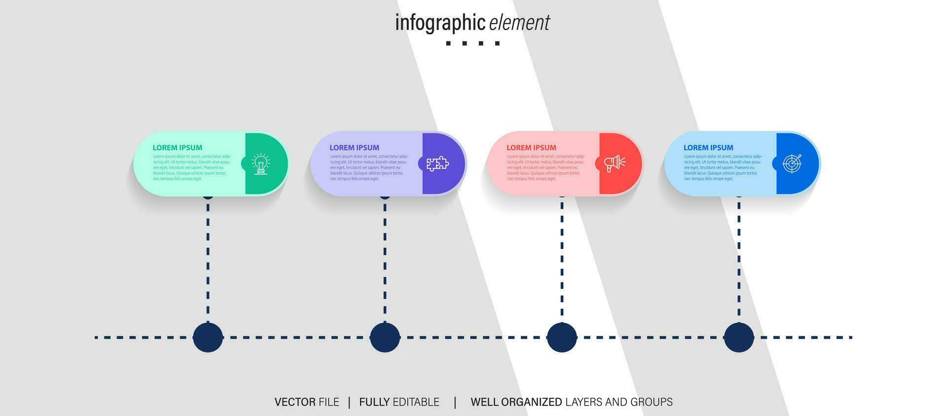 Geschäft Daten Visualisierung Zeitleiste Infografik Symbole entworfen zum abstrakt Hintergrund Vorlage Meilenstein Element modern Diagramm Prozess Technologie Digital Marketing Daten Präsentation Diagramm Vektor