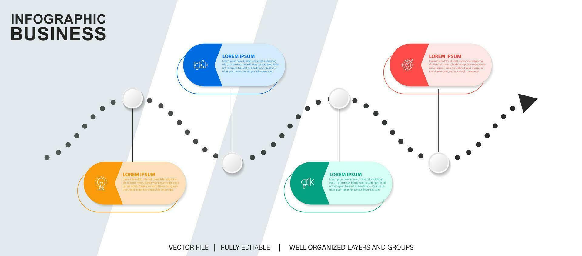 Geschäft Daten Visualisierung Zeitleiste Infografik Symbole entworfen zum abstrakt Hintergrund Vorlage Meilenstein Element modern Diagramm Prozess Technologie Digital Marketing Daten Präsentation Diagramm Vektor