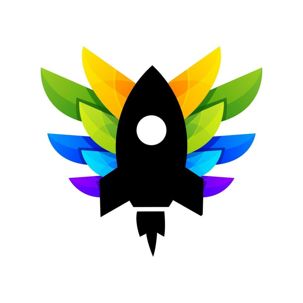 Rakete Flügel Symbol Logo Design vektor