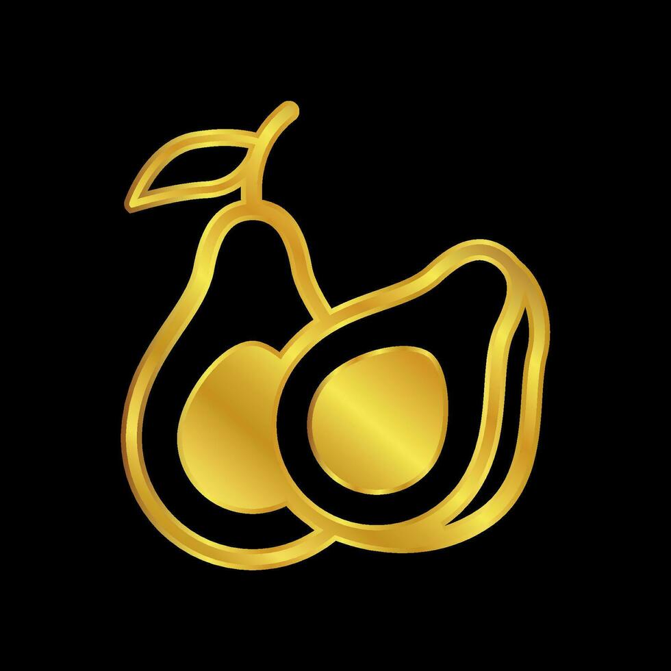 Gold farbig Avocado Symbol vektor