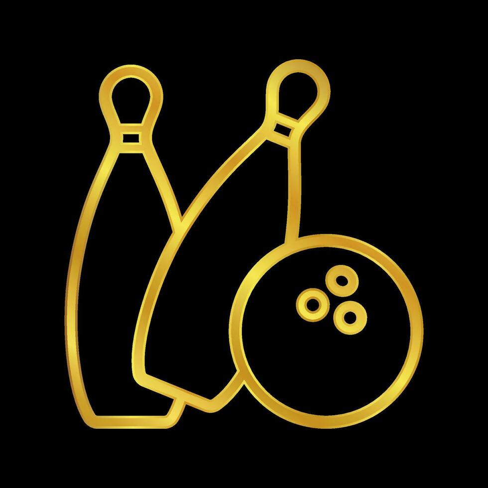 Gold farbig Bowling Symbol vektor