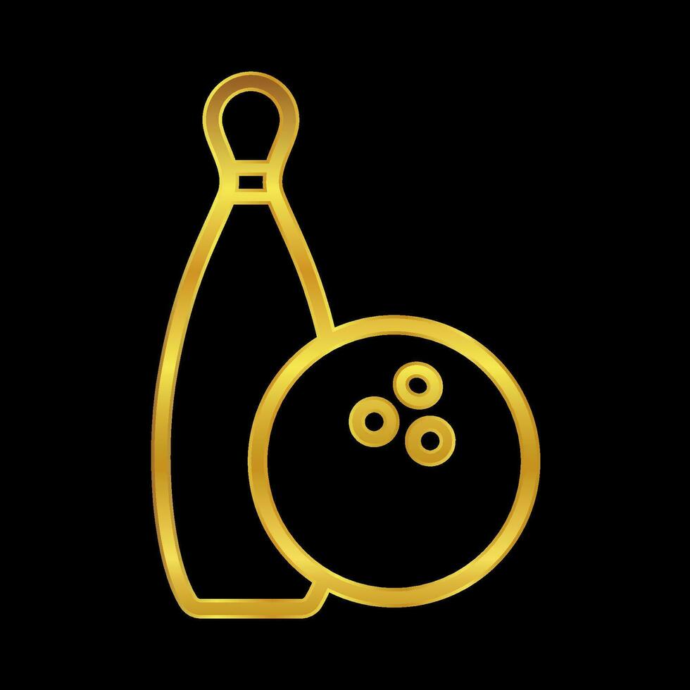 Gold farbig Bowling Symbol vektor