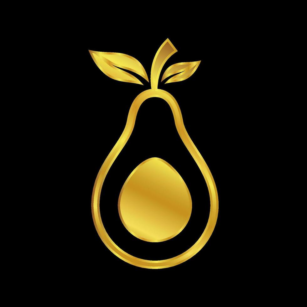 Gold farbig Avocado Symbol vektor