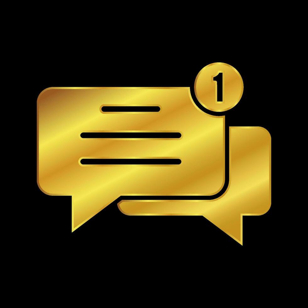 Gold farbig Plaudern Symbol vektor