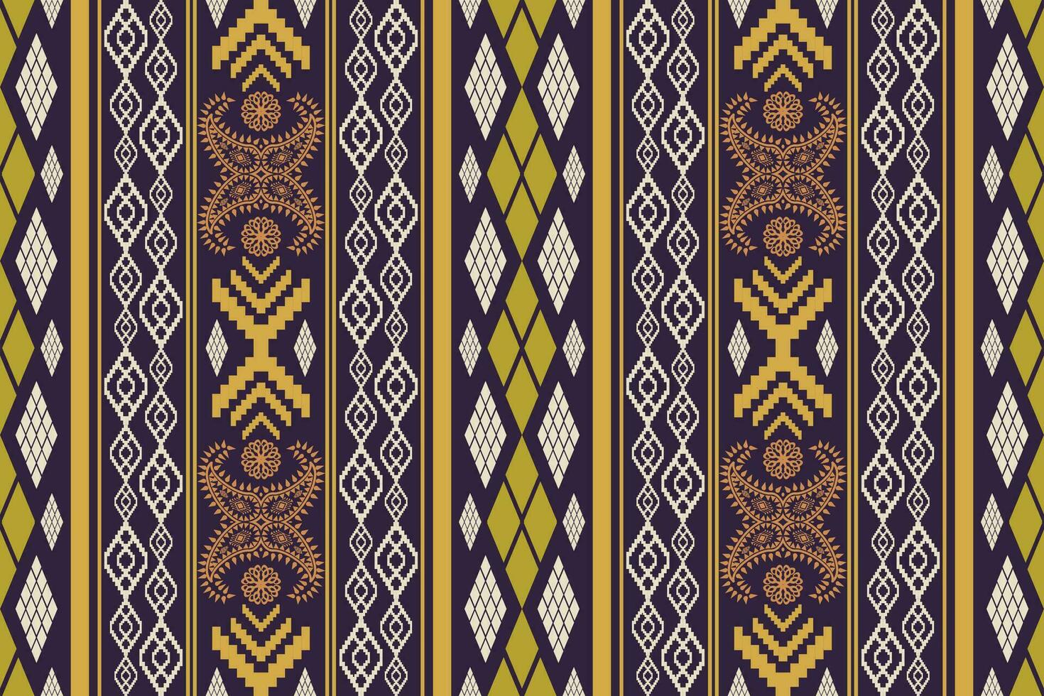 geometrisch ethnisch aztekisch Stickerei Stil.Figur Ikat orientalisch traditionell Kunst Musterdesign zum ethnisch Hintergrund, Hintergrund, Mode, Kleidung, Verpackung, Stoff, Element, Sarong, Grafik, Vektor Illustration.