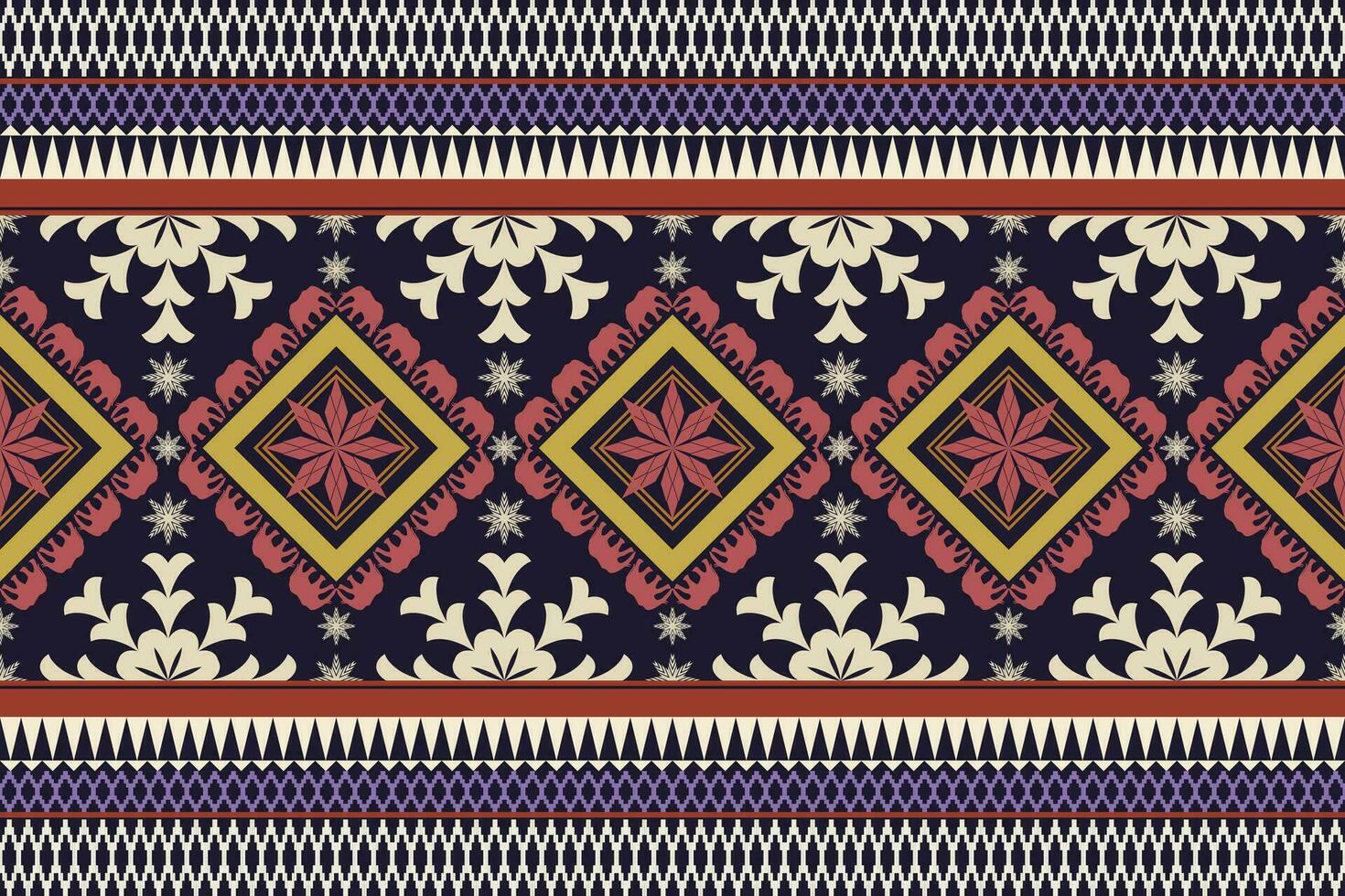 geometrisch ethnisch aztekisch Stickerei Stil.Figur Ikat orientalisch traditionell Kunst Musterdesign zum ethnisch Hintergrund, Hintergrund, Mode, Kleidung, Verpackung, Stoff, Element, Sarong, Grafik, Vektor Illustration.