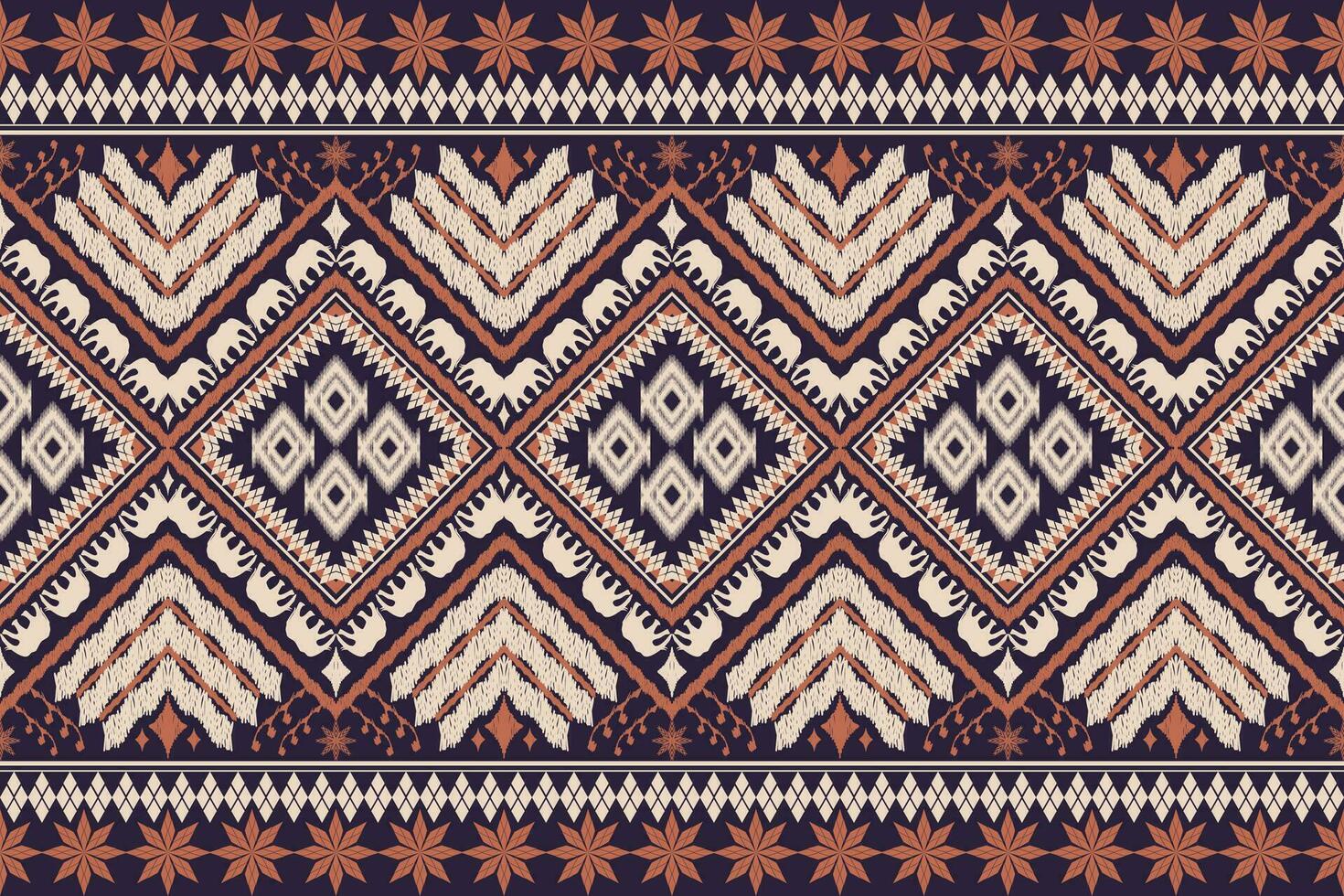 geometrisch ethnisch aztekisch Stickerei Stil.Figur Ikat orientalisch traditionell Kunst Musterdesign zum ethnisch Hintergrund, Hintergrund, Mode, Kleidung, Verpackung, Stoff, Element, Sarong, Grafik, Vektor Illustration.