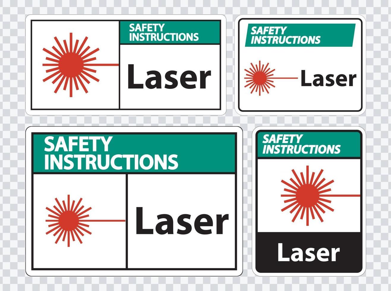 säkerhetsinstruktioner lasersymbol tecken symbol tecken isolera på transparent bakgrund, vektorillustration vektor