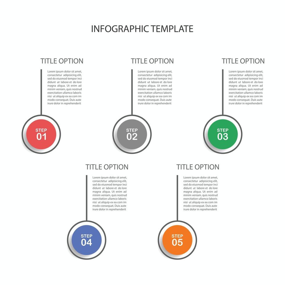 Infografik-Vorlagendesign in 5 Optionen vektor