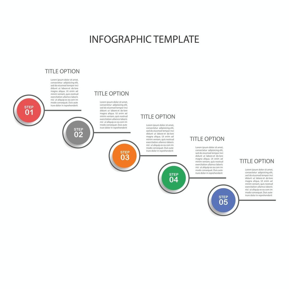 Infografik-Vorlagendesign in 5 Optionen vektor