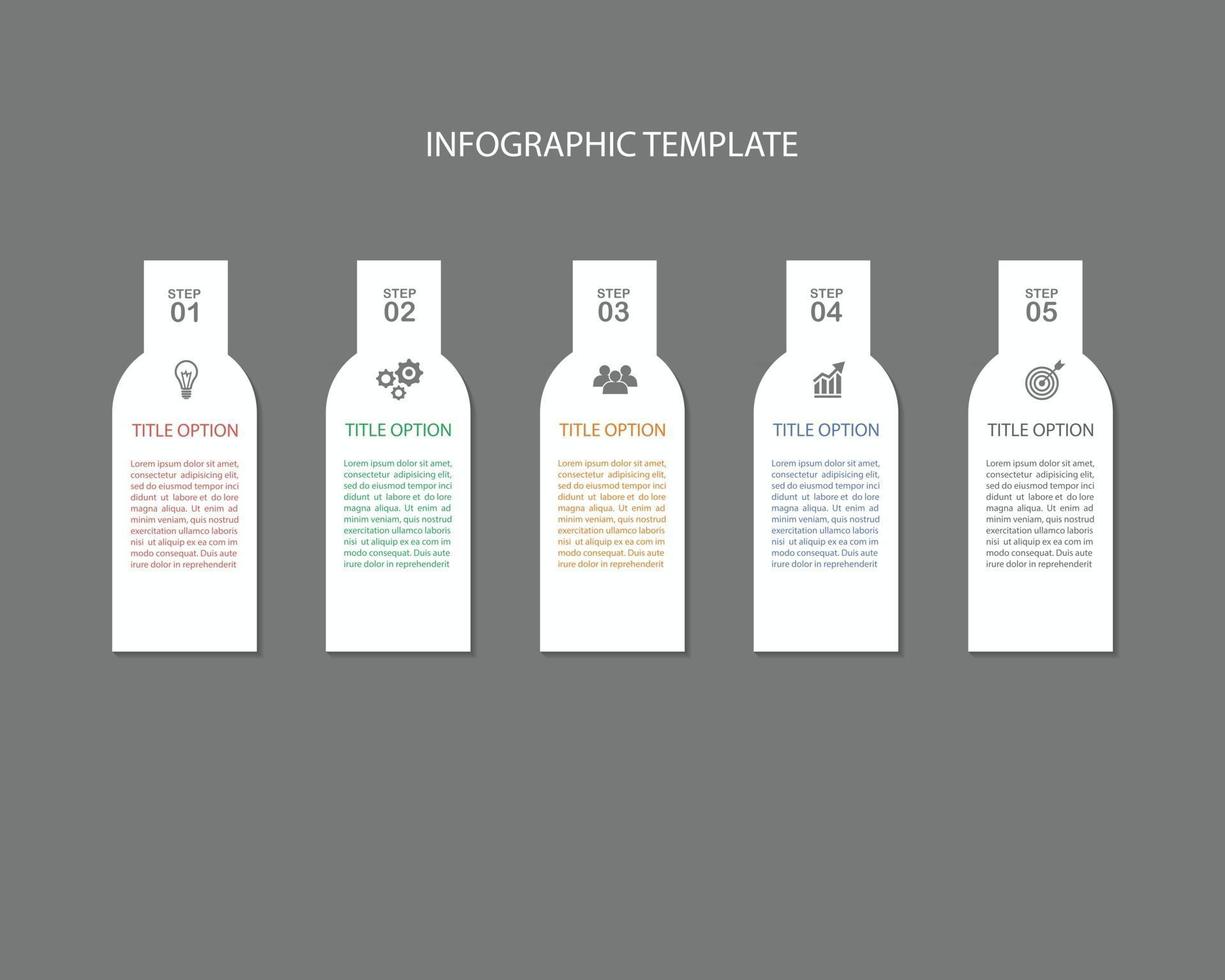 Infografik-Vorlagendesign in 5 Optionen vektor