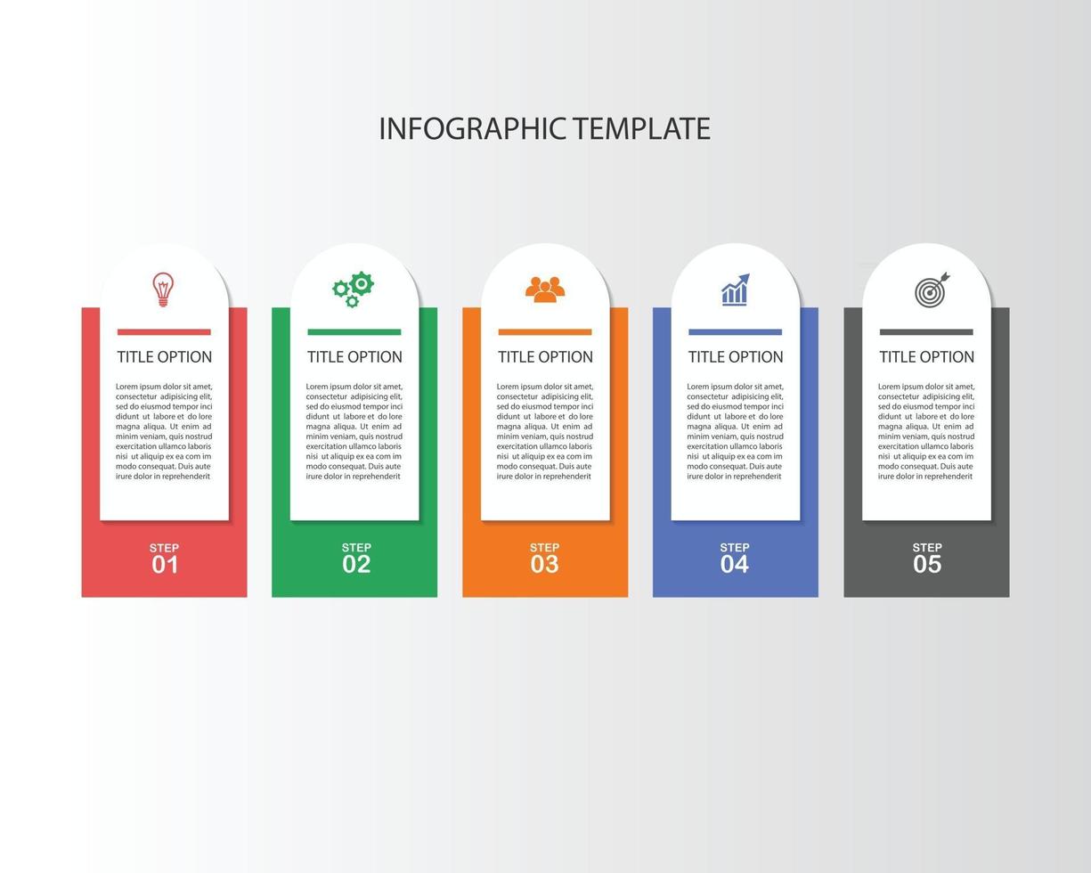 Infografik-Vorlagendesign in 5 Optionen vektor