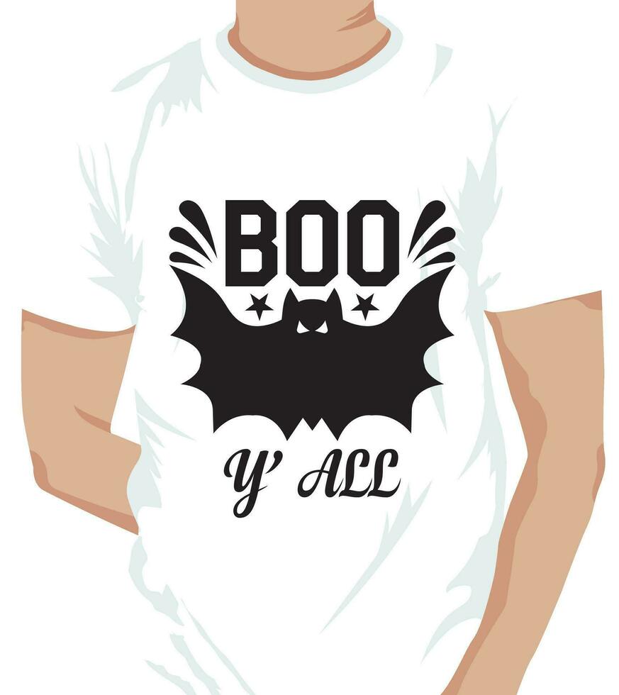 diese ist Boo Blatt t Shirt, Halloween Geist Shirt, Weiß Hintergrund Shirt, Geist Halloween Jahrgang Hemd drucken Vorlage vektor