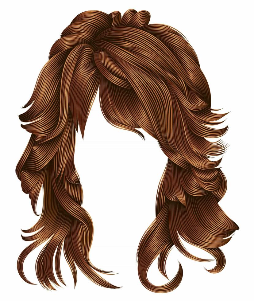 trendiga kvinna långa hår röda färger. skönhetsmode. realistisk 3d vektor
