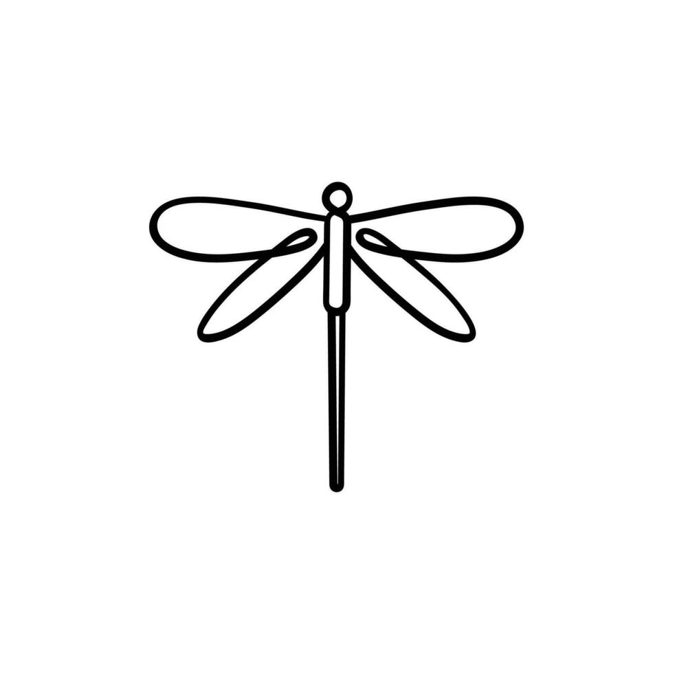 Libelle Linie Stil Symbol Design vektor