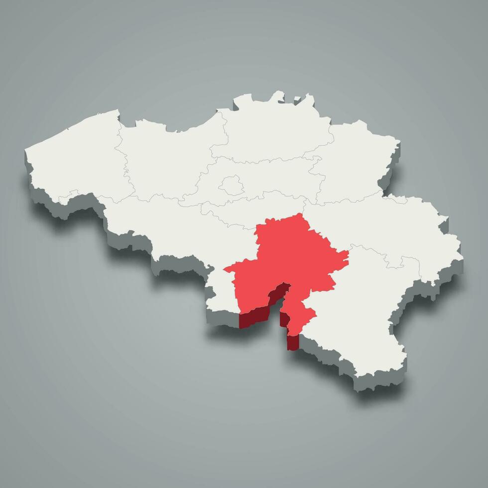 Namur stat plats inom belgien 3d Karta vektor