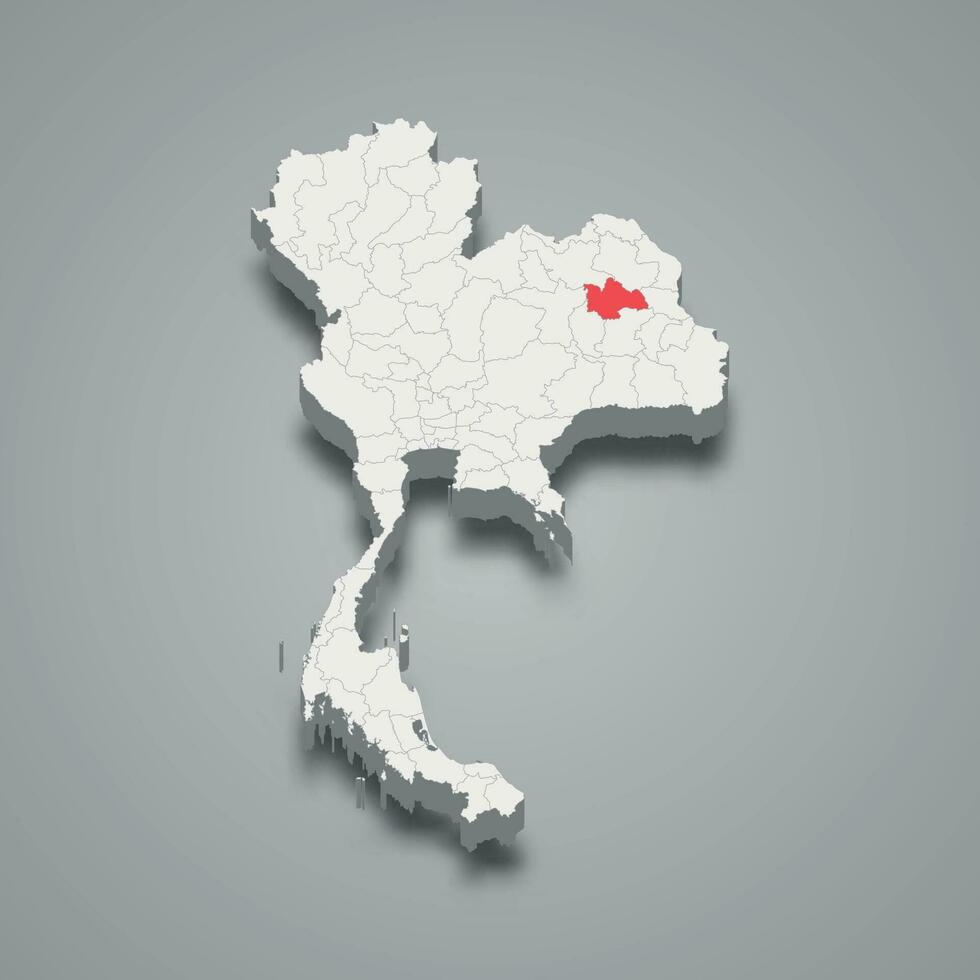 kalasin provins plats thailand 3d Karta vektor