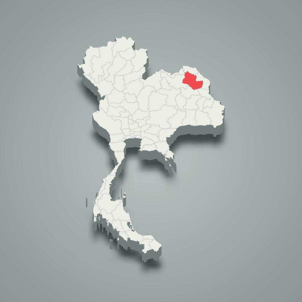 sakon nakhon provins plats thailand 3d Karta vektor