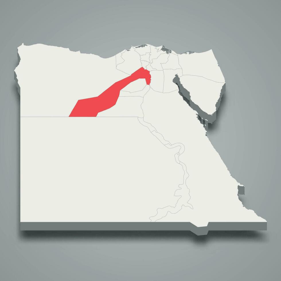 Gizeh Region Ort innerhalb Ägypten 3d Karte vektor