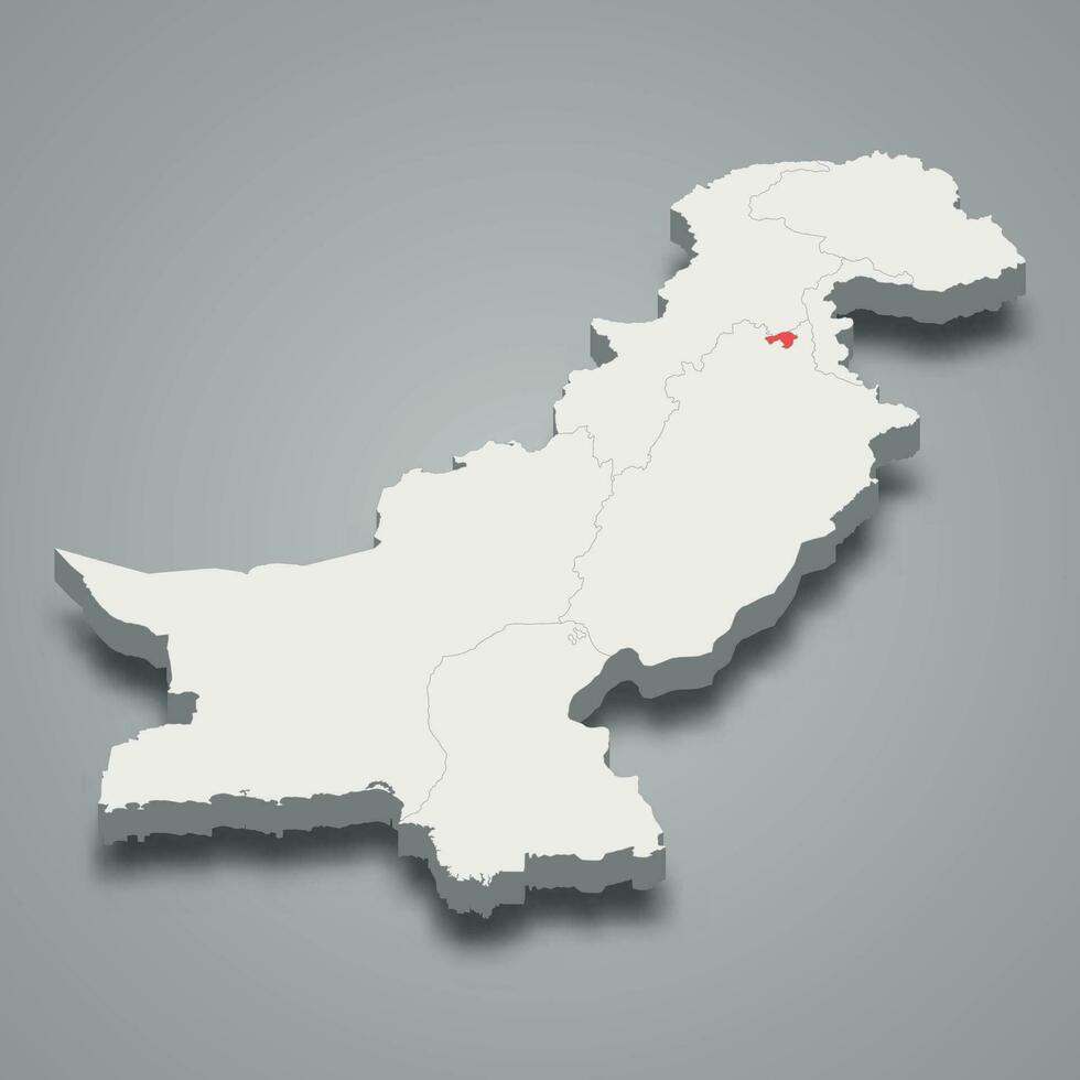 islamabad stad plats inom pakistan 3d imap vektor
