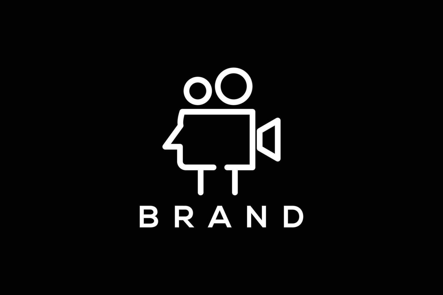 trendig och minimal kunskap och filma och tv produktion vektor logotyp design