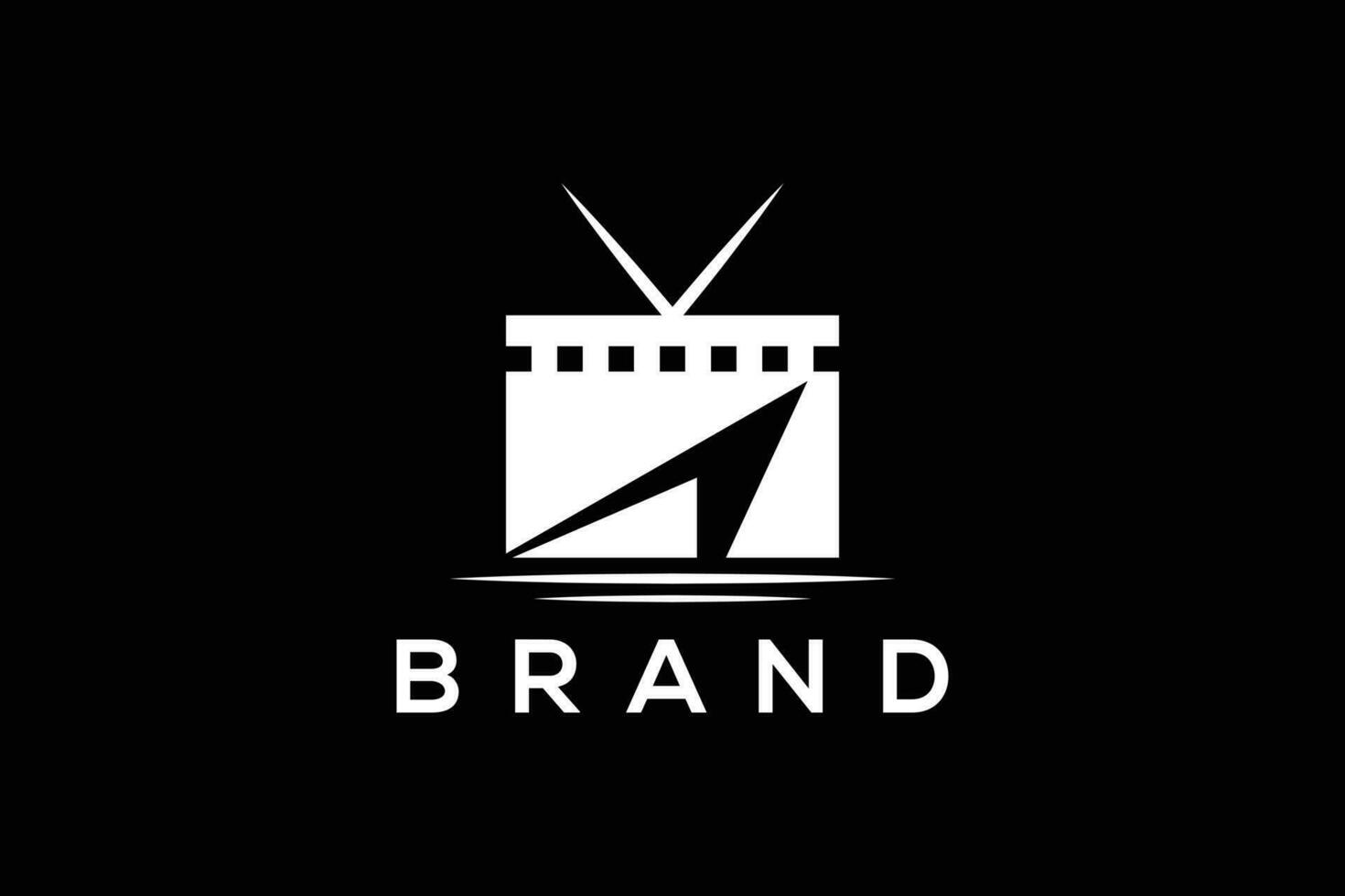 trendig och minimal filma och tv produktion vektor logotyp design