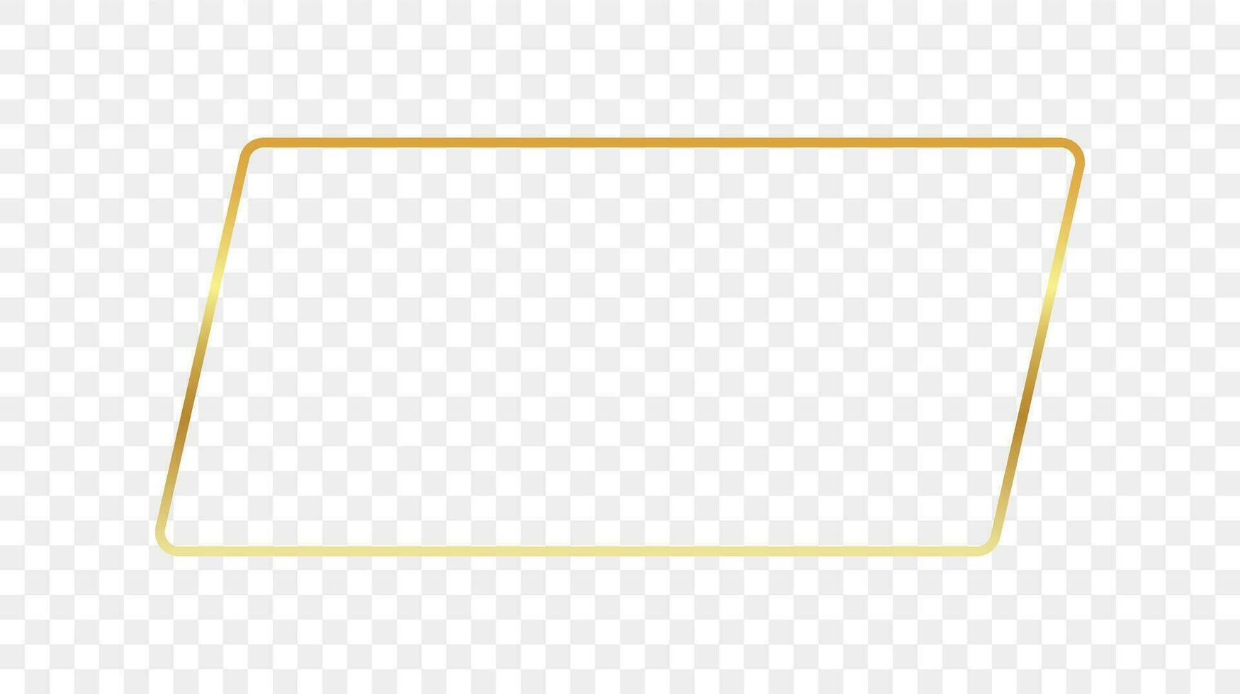 Gold glühend gerundet rechteckig gestalten Rahmen vektor