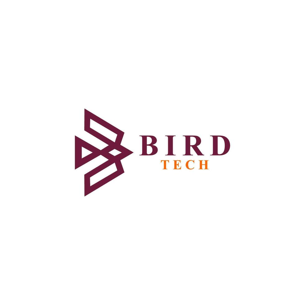 fågel tech logotyp design vektor