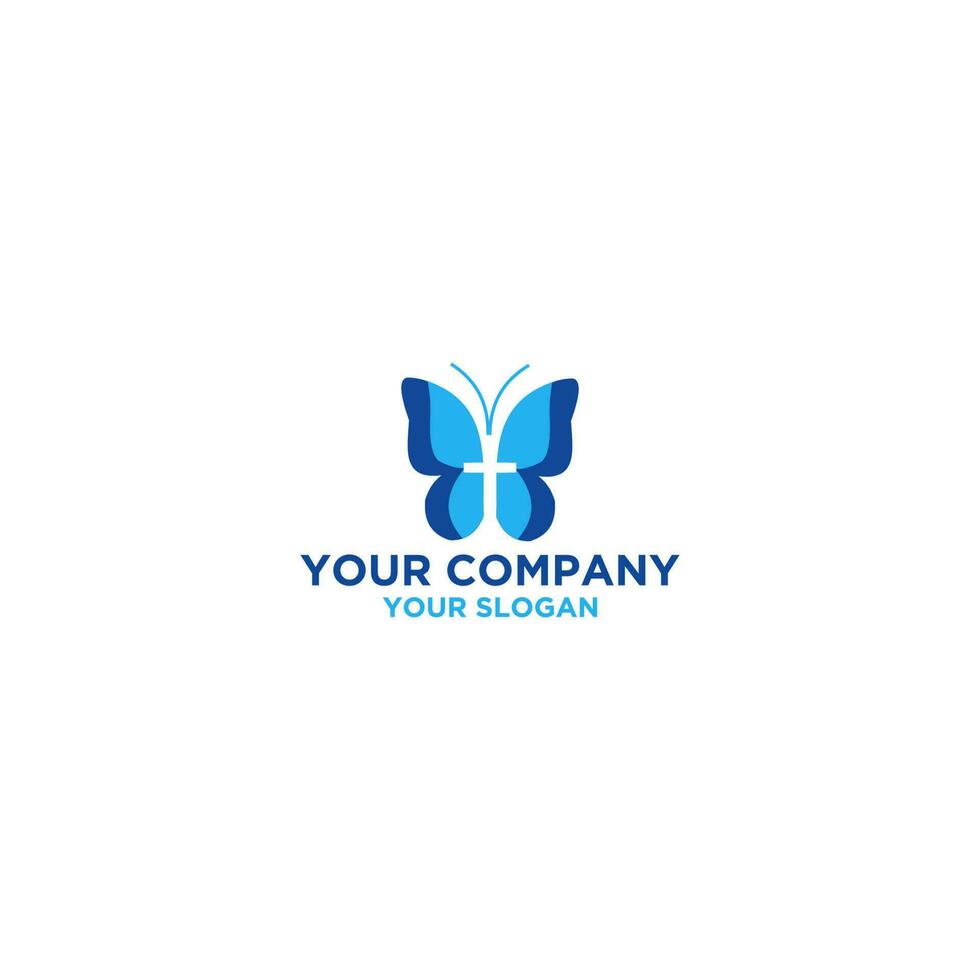 Schmetterling Kirche Logo Design Vektor